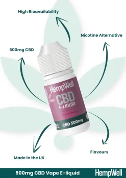 cbd vape e-liquid 500mg mixed berry