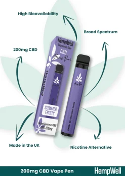cbd disposable vape 200mg summer fruits