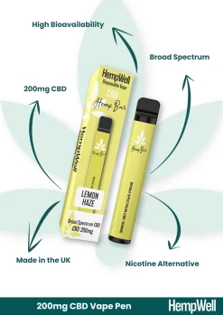 cbd disposable vape 200mg lemon haze