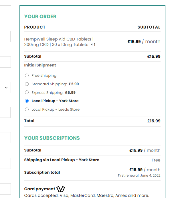 pickup - subscriptions